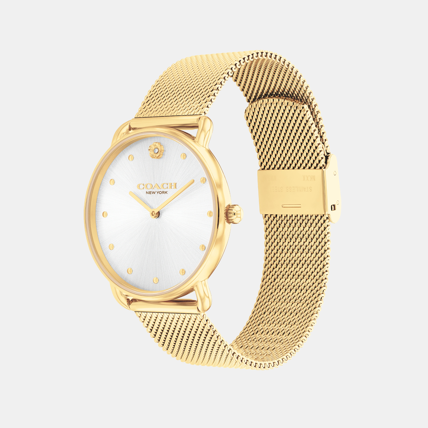 Elliot Women Quartz Silver Dial Analog Mesh Watch 14504208