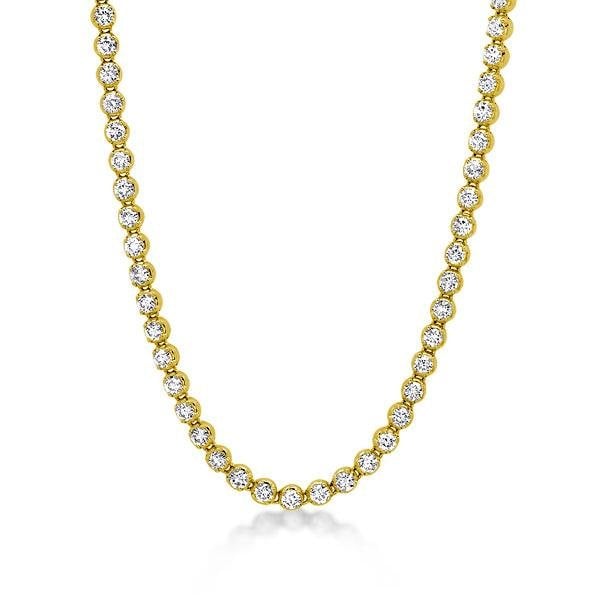 Classic Golden Round Tennis Necklace