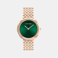 Twisted Bezel Women Quartz Green Dial Analog Stainless Steel Watch 25100068