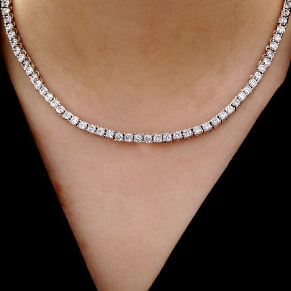 Italo Classic Created White Sapphire Tennis Necklace