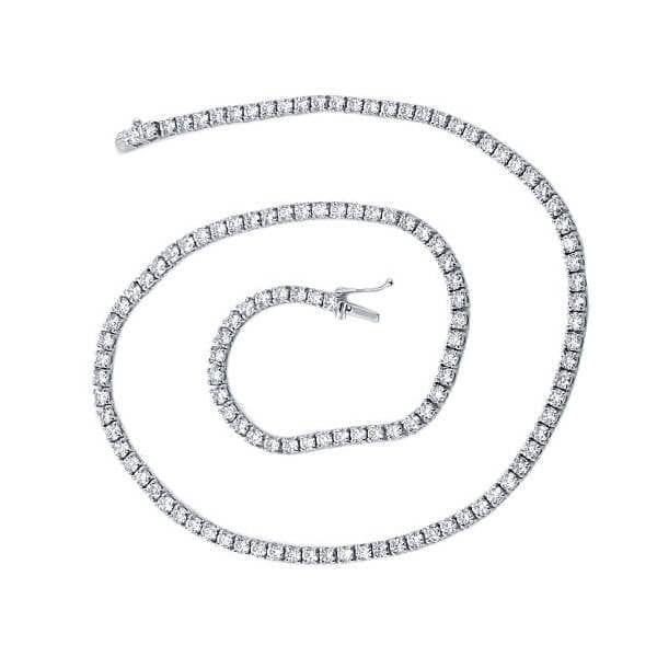 Italo Classic Created White Sapphire Tennis Necklace