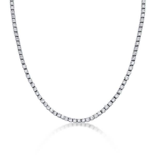 Italo Classic Created White Sapphire Tennis Necklace