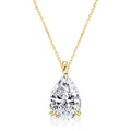 Italo Golden Classic Pear Cut Solitaire Pendant Necklace