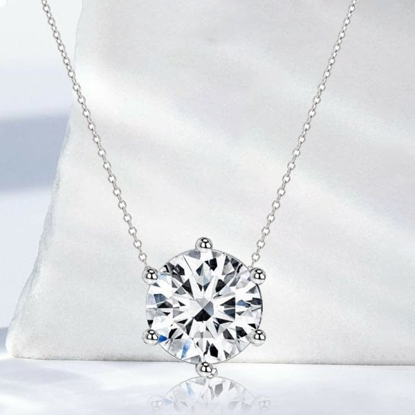 Italo Round Cut Simple Chain Necklace In Sterling Silver