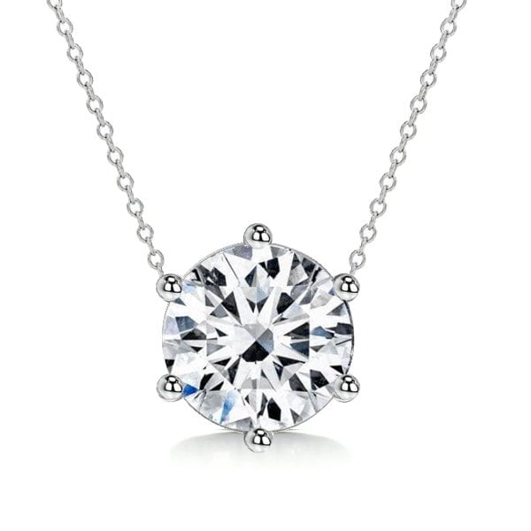 Italo Round Cut Simple Chain Necklace In Sterling Silver