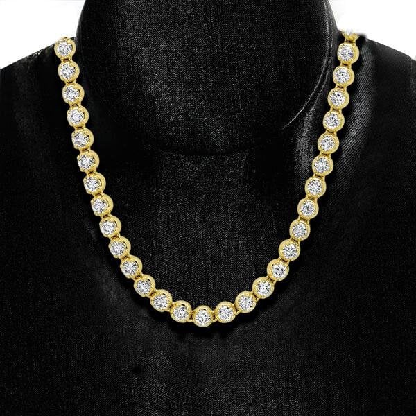 Classic Golden Round Tennis Necklace