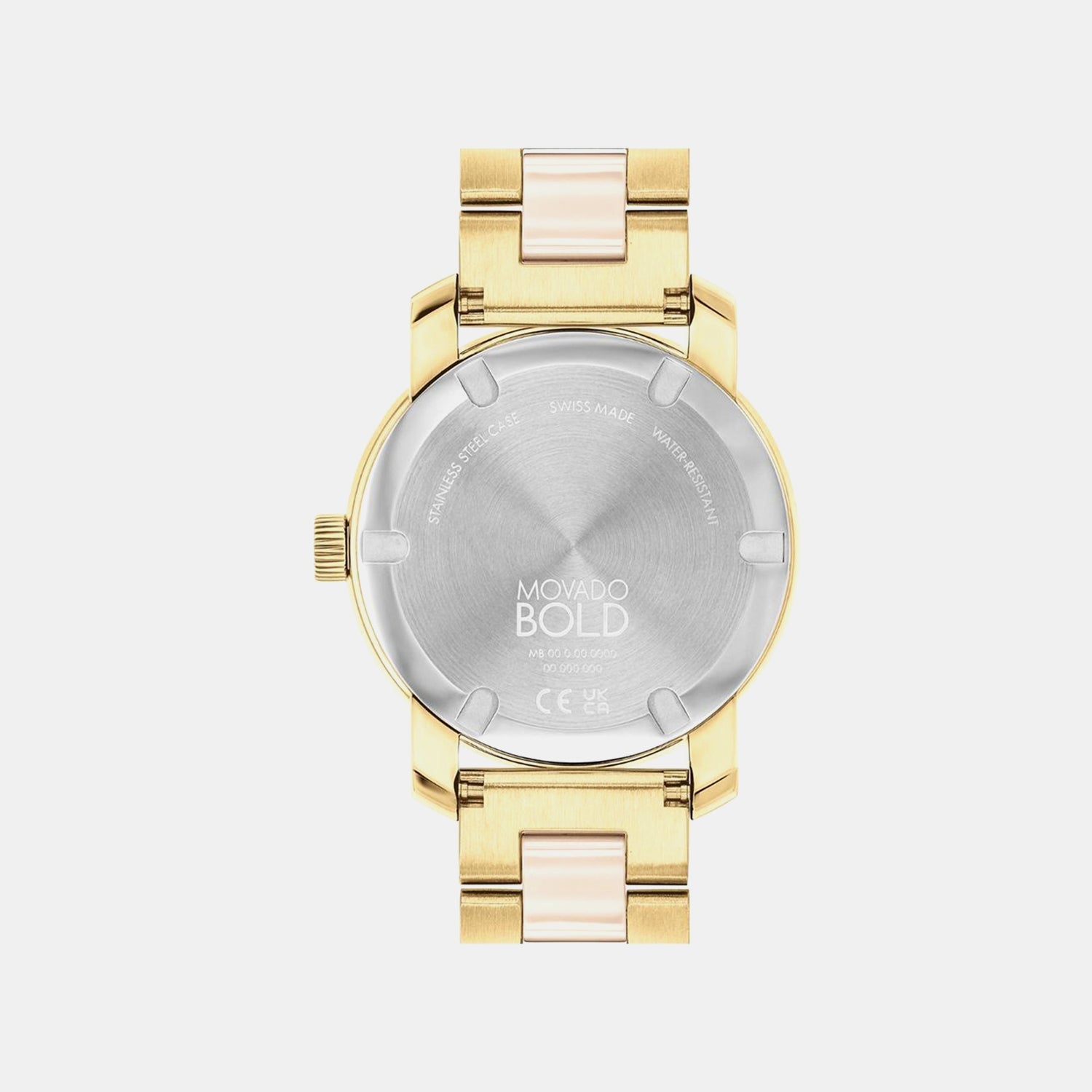 Bold Ceramic Women Quartz Pink Dial Analog Stainless Steel Watch 3600800