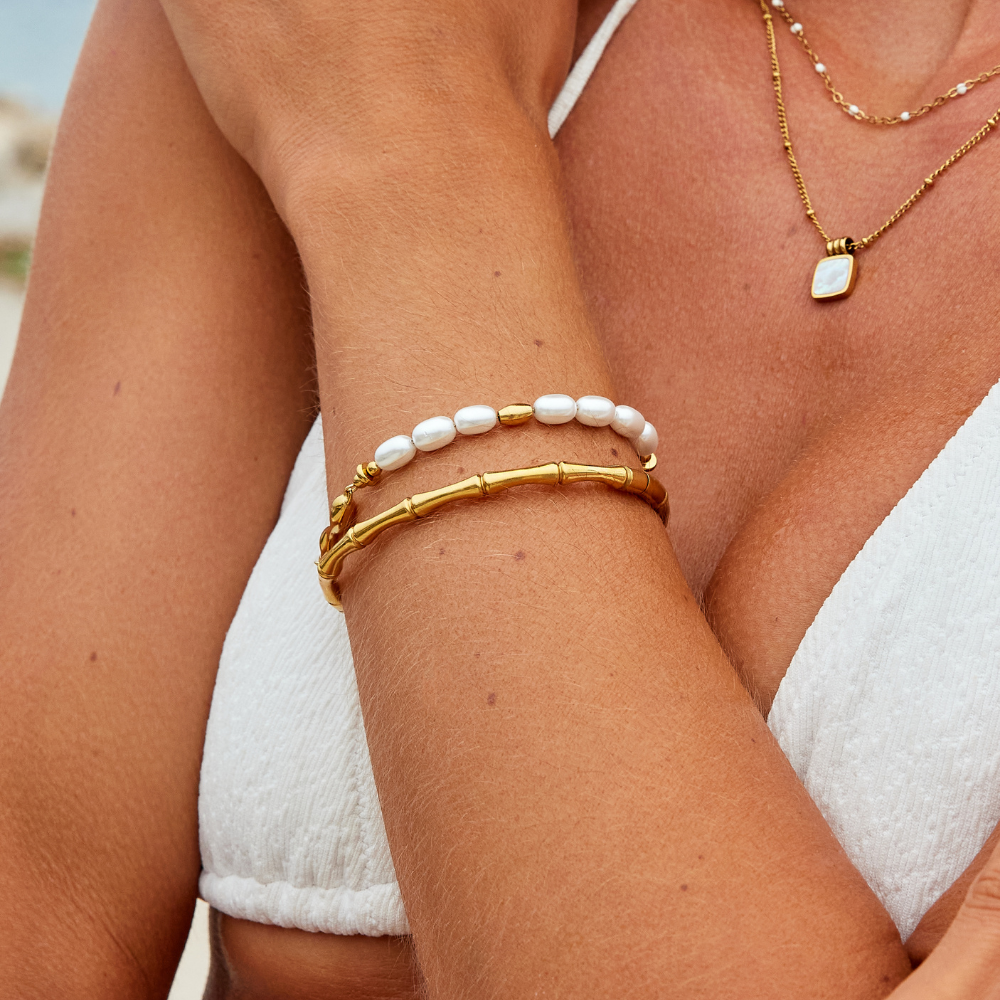 Ara Golden Bamboo Bangle