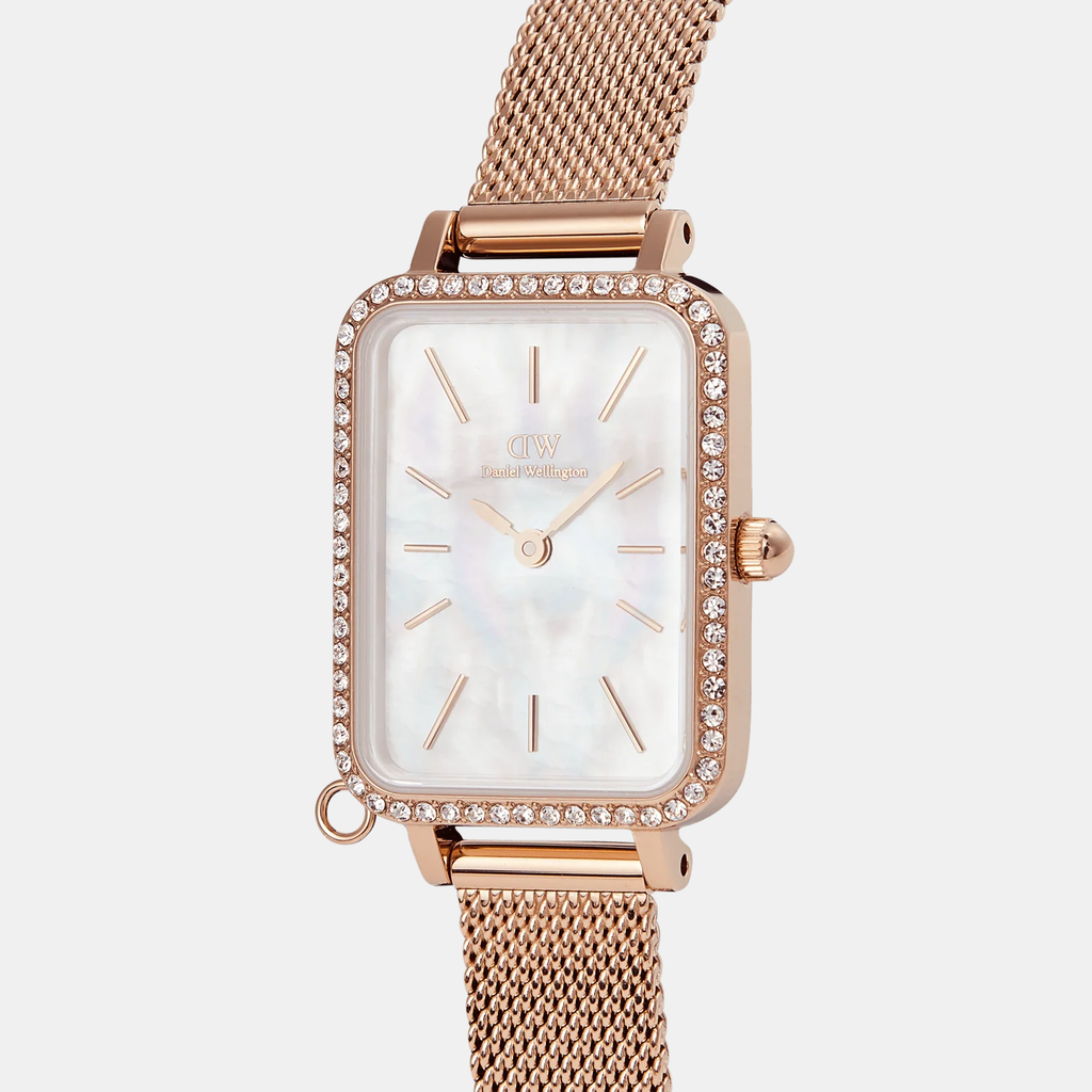 Quadro Women Quartz White Dial Analog Stainless Steel Watch DW00100748
