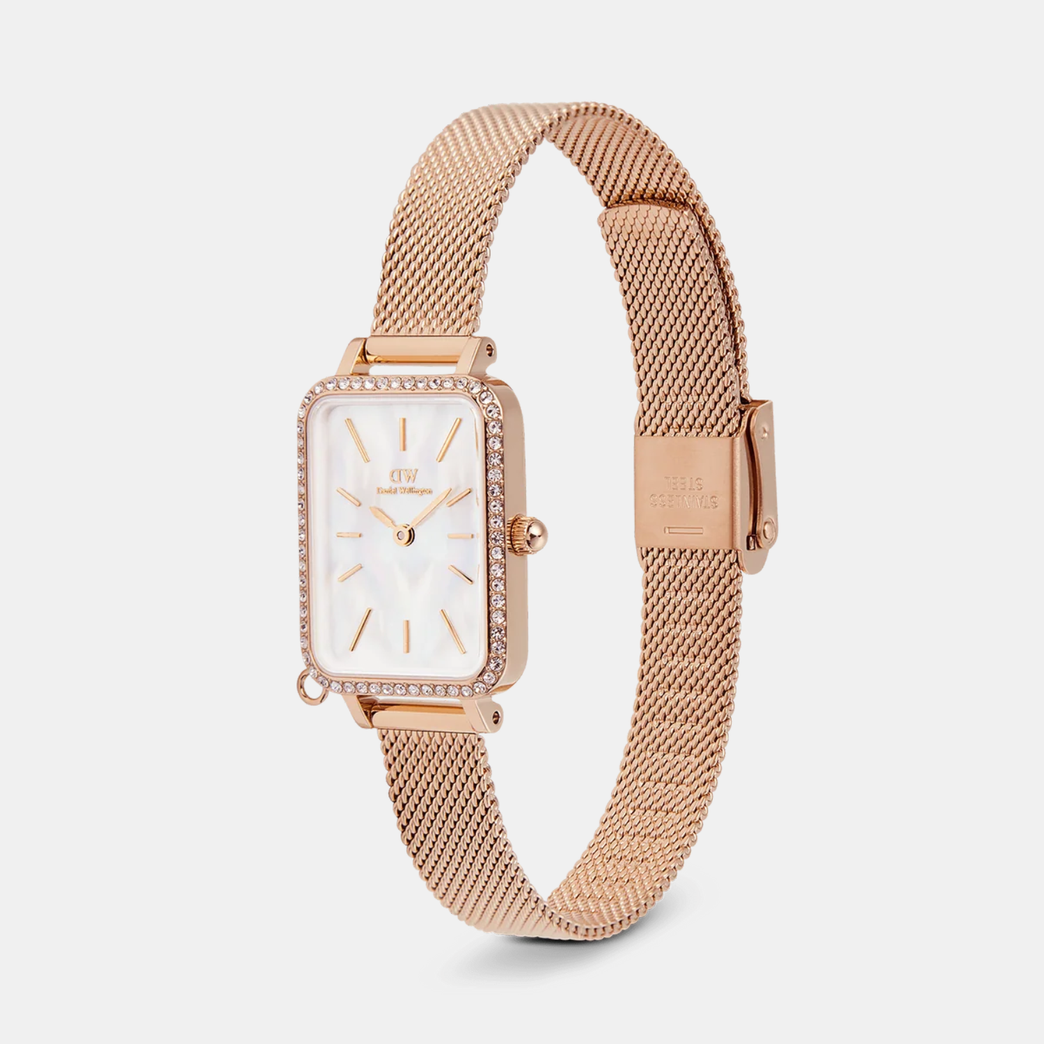 Quadro Women Quartz White Dial Analog Stainless Steel Watch DW00100748