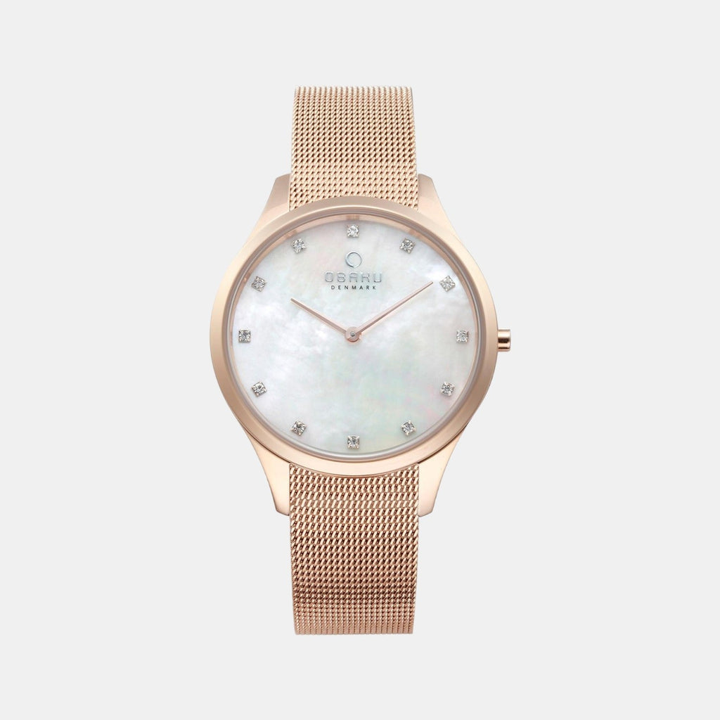 Fin Rose Women Quartz Mother Of Pearl Dial Analog Mesh Watch V217LXVWMV