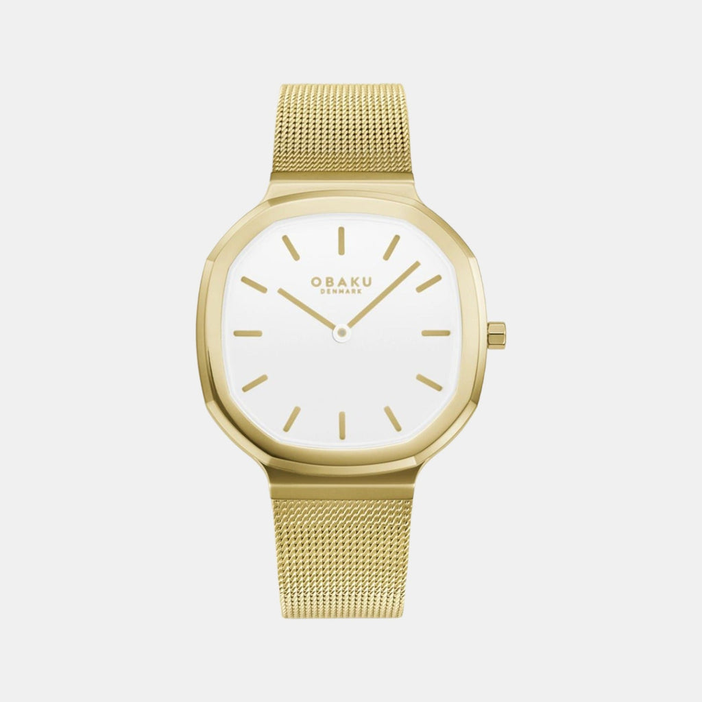 Oktant Lille-Gold Women Quartz White Dial Analog Mesh Watch V253LXGWMG