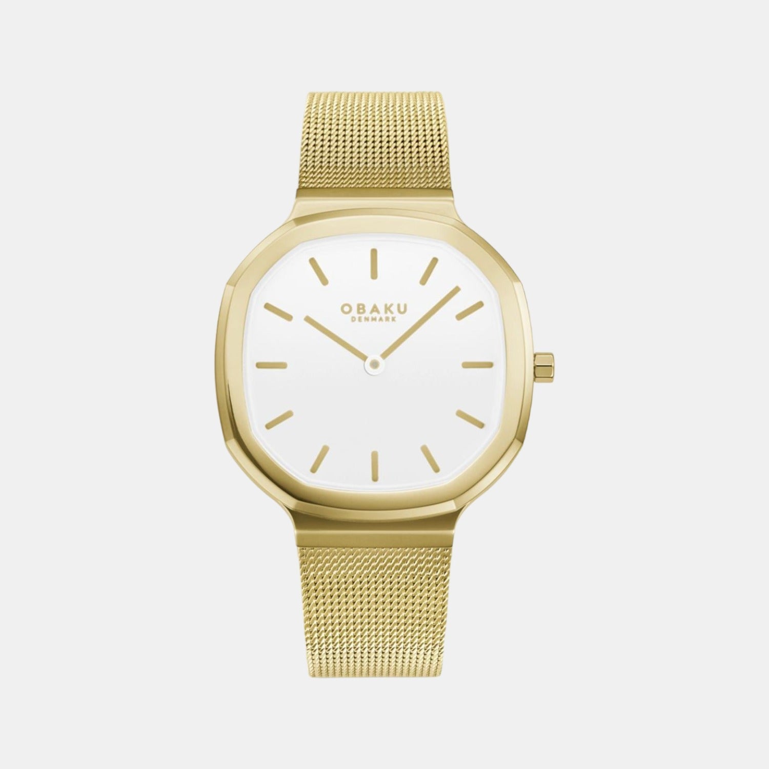 Oktant Lille-Gold Women Quartz White Dial Analog Mesh Watch V253LXGWMG