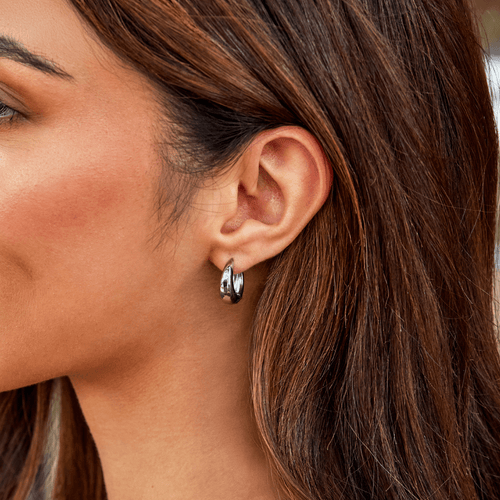 Audrey Silver Hoop Earrings