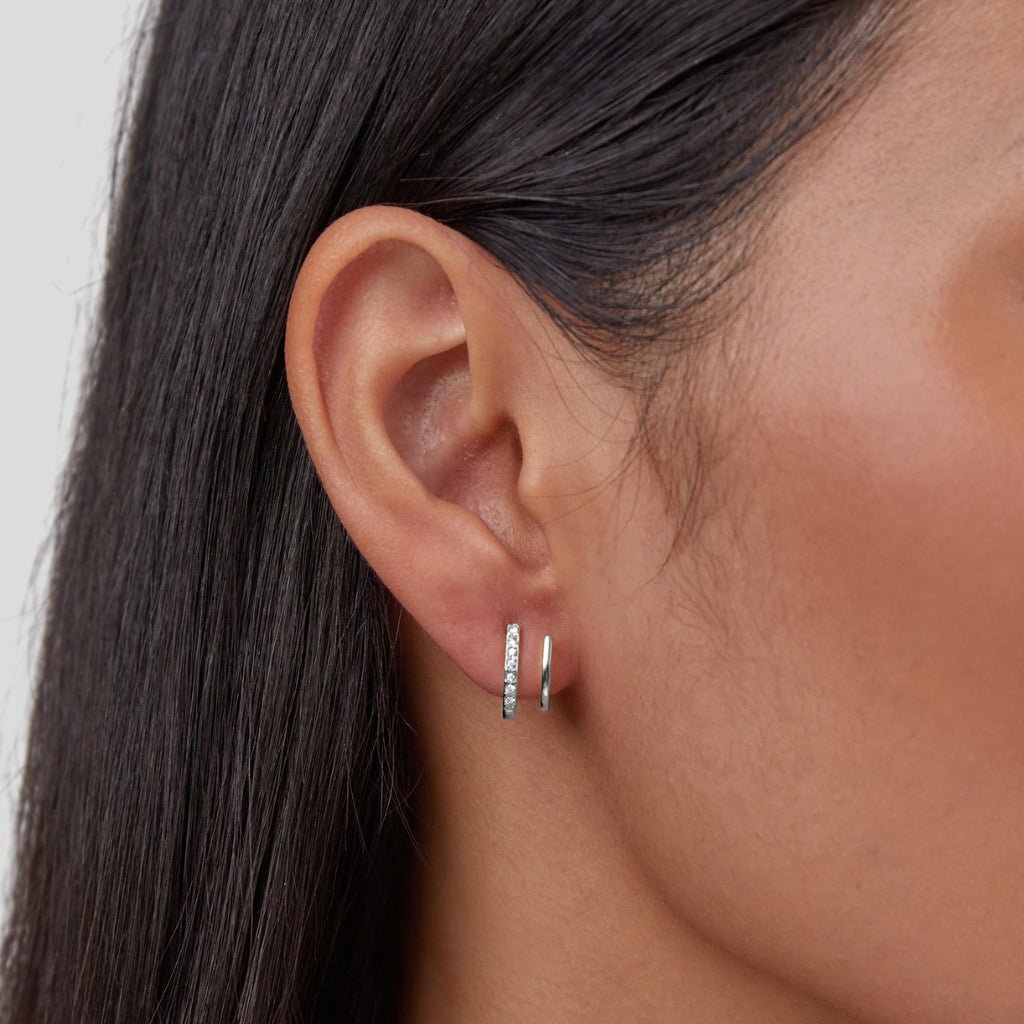 Silver & Crystal Claw Earrings