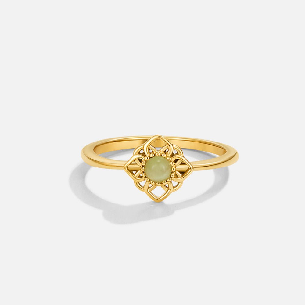 Vintage Lotus Flower Opal Ring